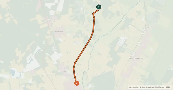 Kartenübersicht der Radroute WHH Abzweig Wesendorf (01) - WHH Kästorf Im Winkel (15)