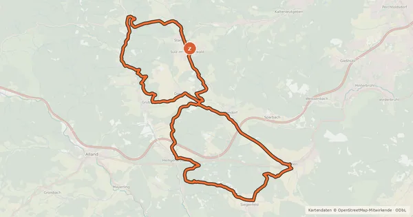 Kartenübersicht der Radroute Wienerwald-Achter