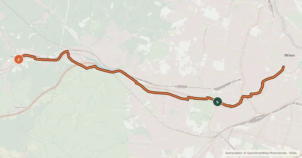 Kartenübersicht der Radroute Wientalradweg