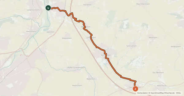 Kartenübersicht der Radroute Wiesbachradweg