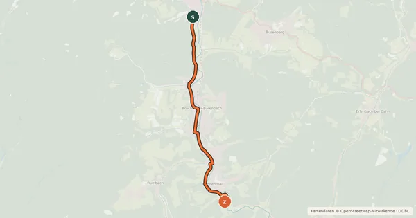 Kartenübersicht der Radroute Wieslauterradweg