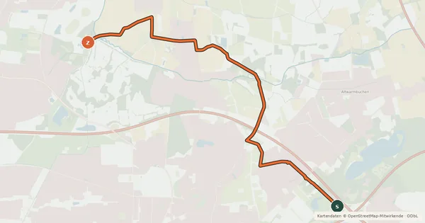 Kartenübersicht der Radroute Wietze