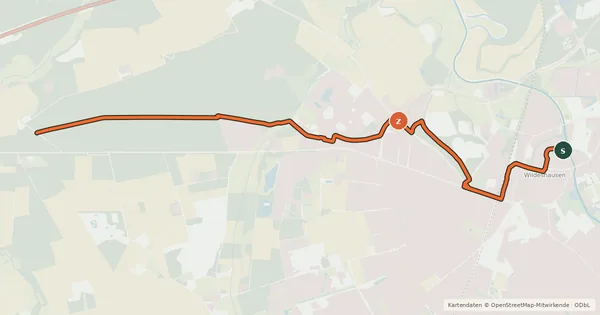 Kartenübersicht der Radroute Wildeshausen (40) - Wildeshausen (67)