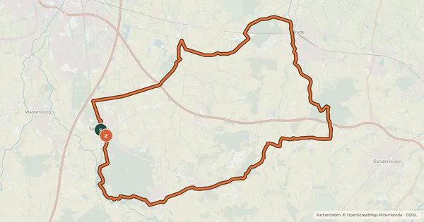 Kartenübersicht der Radroute WildeWälder-Tour
