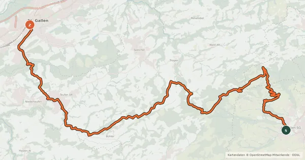 Kartenübersicht der Radroute Wildmannli Bike