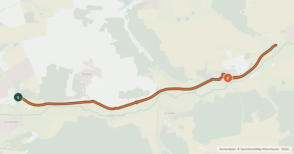 Kartenübersicht der Radroute Wilhelmsdorf - Münchaurach