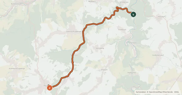 Kartenübersicht der Radroute Wilischradweg