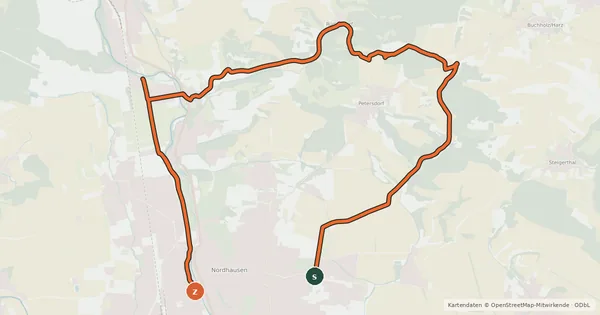 Kartenübersicht der Radroute Windlücke - Tour NDH 9