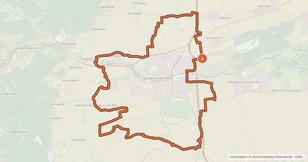 Kartenübersicht der Radroute Winzer-Radrundweg