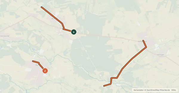 Kartenübersicht der Radroute Wirtshaus-Route Radweg