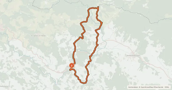 Kartenübersicht der Radroute Witiko-Radweg