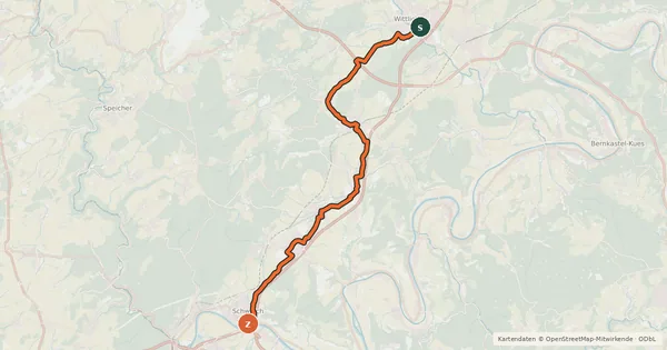 Kartenübersicht der Radroute Wittlicher Senke Radweg