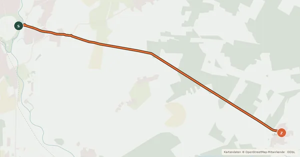 Kartenübersicht der Radroute Wittstock (01) - Wittstock (22)