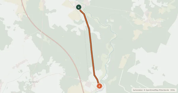 Kartenübersicht der Radroute Wittstock (20) - Wittstock (23)
