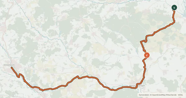 Kartenübersicht der Radroute Wörnitzweg