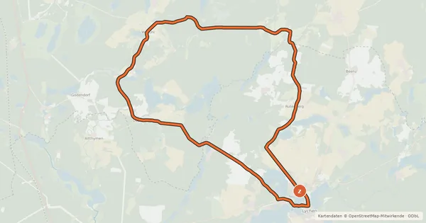Kartenübersicht der Radroute Wokuhl-Rundweg