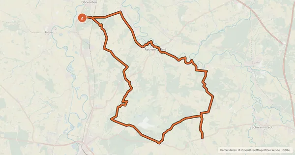 Kartenübersicht der Radroute Wolfsroute