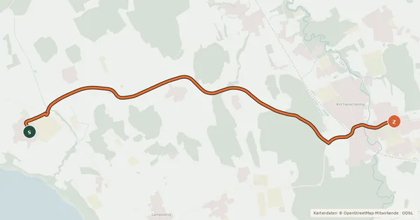 Kartenübersicht der Radroute Wolkersdorf - Kirchanschöring
