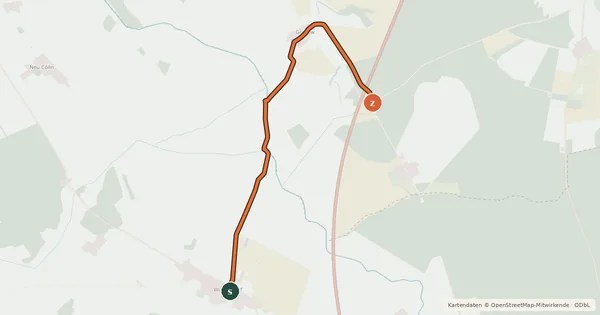 Kartenübersicht der Radroute Wulfersdorf (16) - Grabow-Below