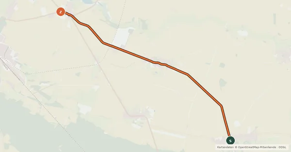 Kartenübersicht der Radroute Wusterhausen (56) - Wusterhausen (57)