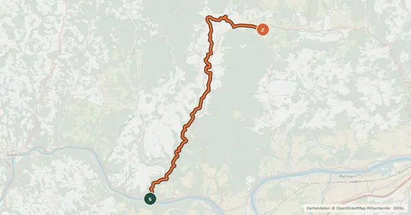 Kartenübersicht der Radroute Yspertal Radweg