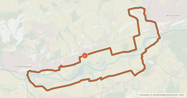 Kartenübersicht der Radroute Zabel-Route