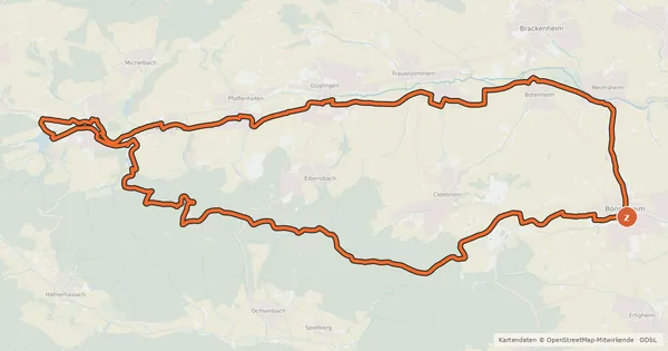 Kartenübersicht der Radroute Zabergäu-Tour - 3B9 -