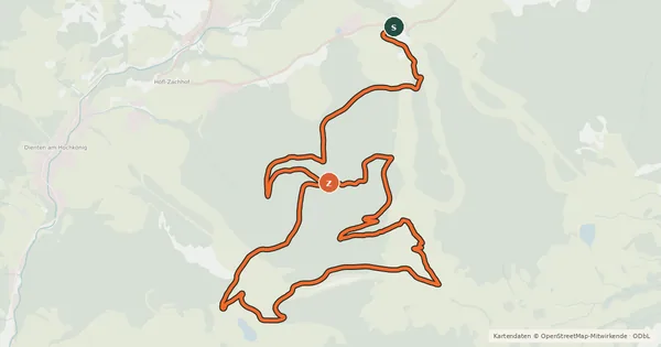Kartenübersicht der Radroute Zachhofalm Runde