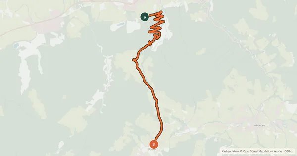 Kartenübersicht der Radroute Zauberwinkelweg