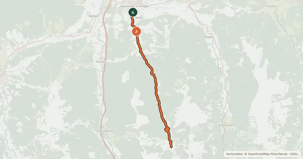 Kartenübersicht der Radroute Zauchensee Tour