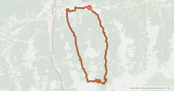Kartenübersicht der Radroute Zauchensee-Untertauern Runde