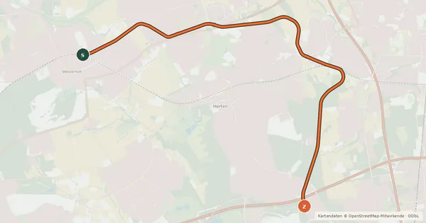 Kartenübersicht der Radroute Zechenbahntrasse "Allee des Wandels"