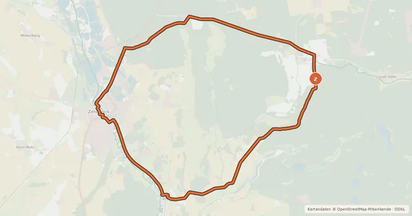 Kartenübersicht der Radroute Zehdenicker Radroute 2