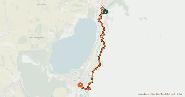 Kartenübersicht der Radroute Zielona ścieżka rowerowa - Grüner Radweg
