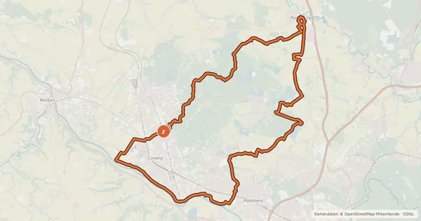 Kartenübersicht der Radroute Zille-Radweg
