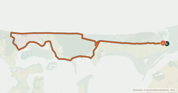 Kartenübersicht der Radroute Zingst Tour