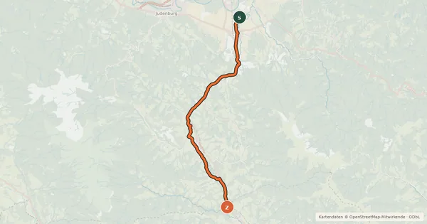 Kartenübersicht der Radroute Zirbenlandradweg