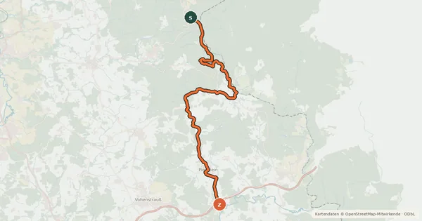 Kartenübersicht der Radroute Zottbachtal-Radweg