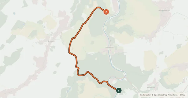 Kartenübersicht der Radroute Zschopautalradweg Variante Drebach