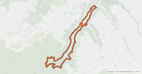 Kartenübersicht der Radroute Zügenschlucht