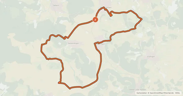 Kartenübersicht der Radroute Zur Salmendinger Kapelle