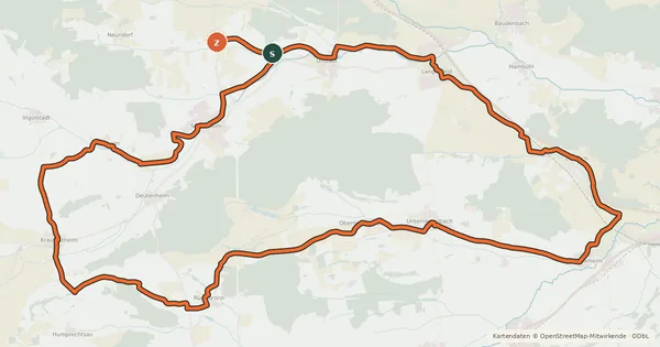 Kartenübersicht der Radroute Zwei Täler Tour