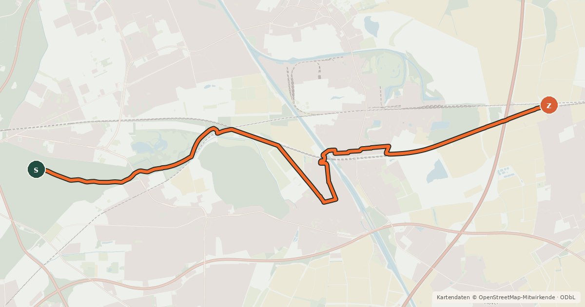 Kartenübersicht der Radroute Tiergarten