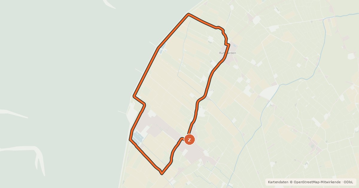 Kartenübersicht der Radroute Tour 1