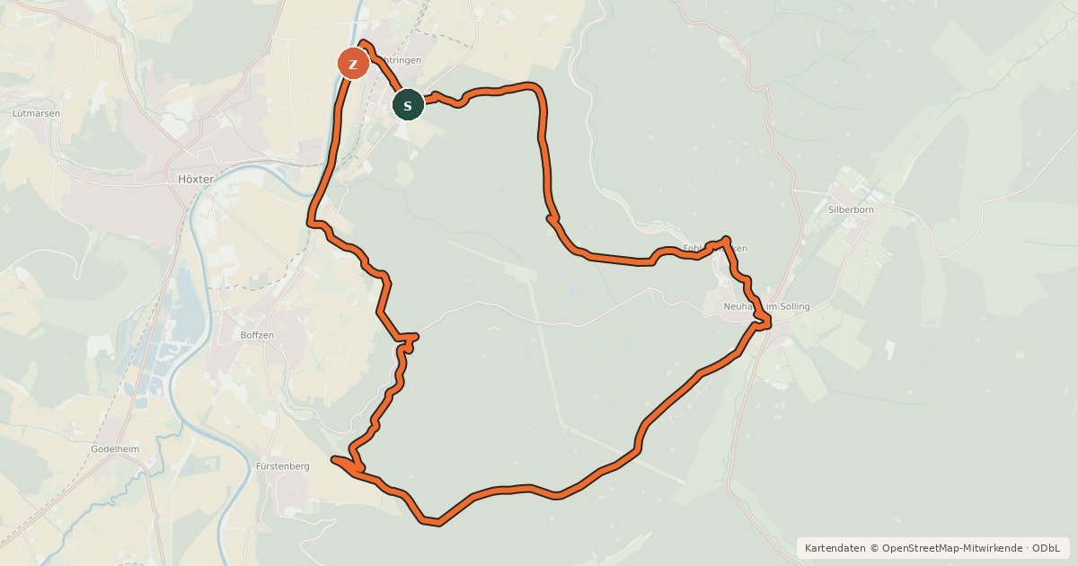 Kartenübersicht der Radroute Tour 10 Klostertour