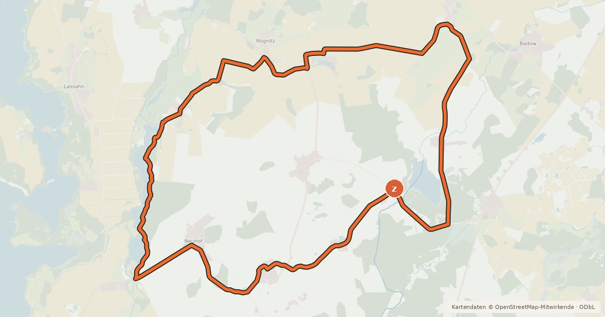 Kartenübersicht der Radroute Tour 12