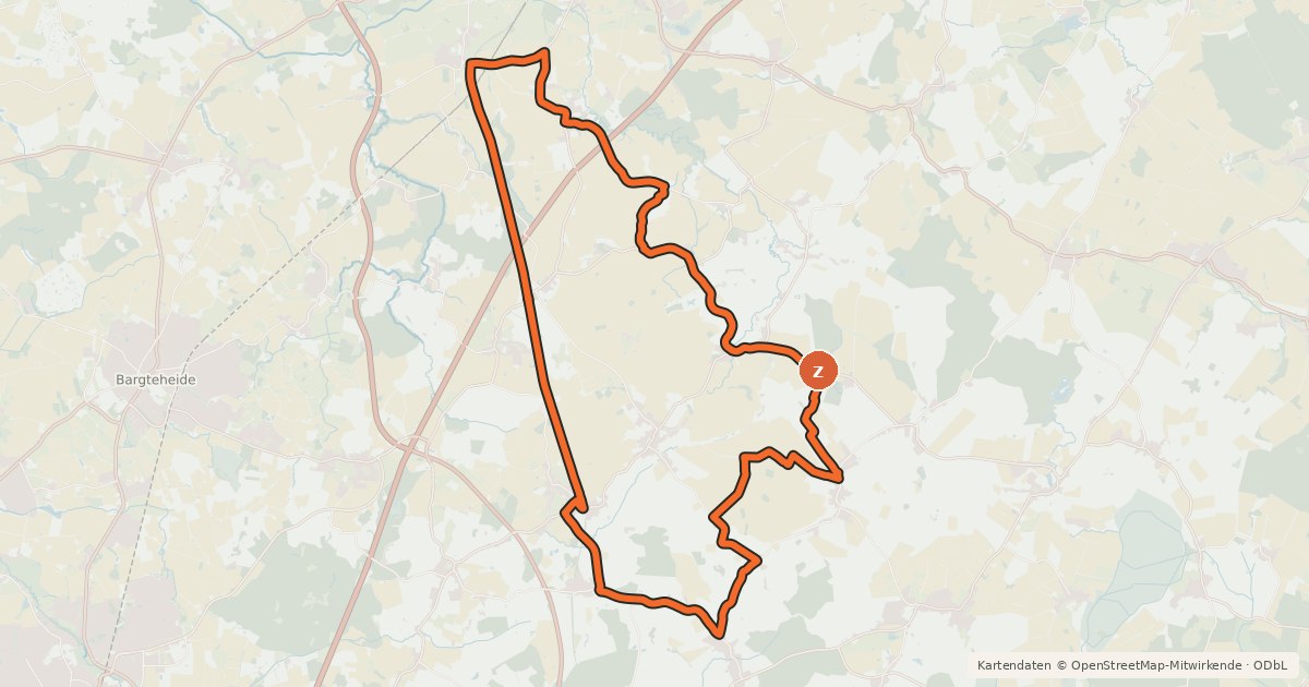 Kartenübersicht der Radroute Tour 14, Radwander-Rundweg, Stormarn