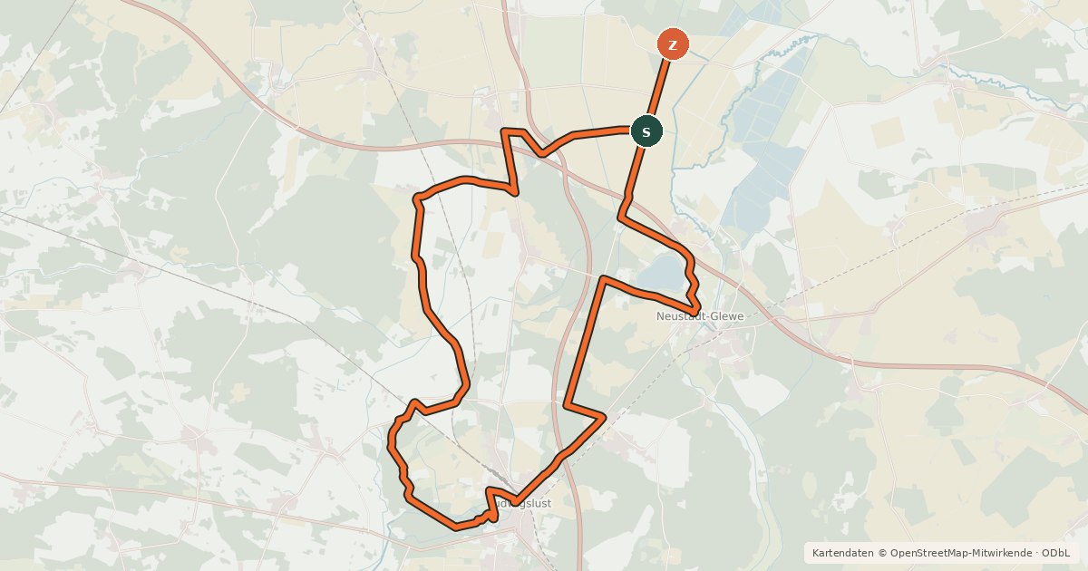 Kartenübersicht der Radroute Tour 16