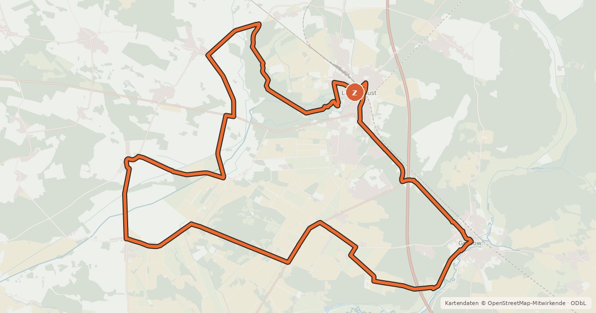 Kartenübersicht der Radroute Tour 17