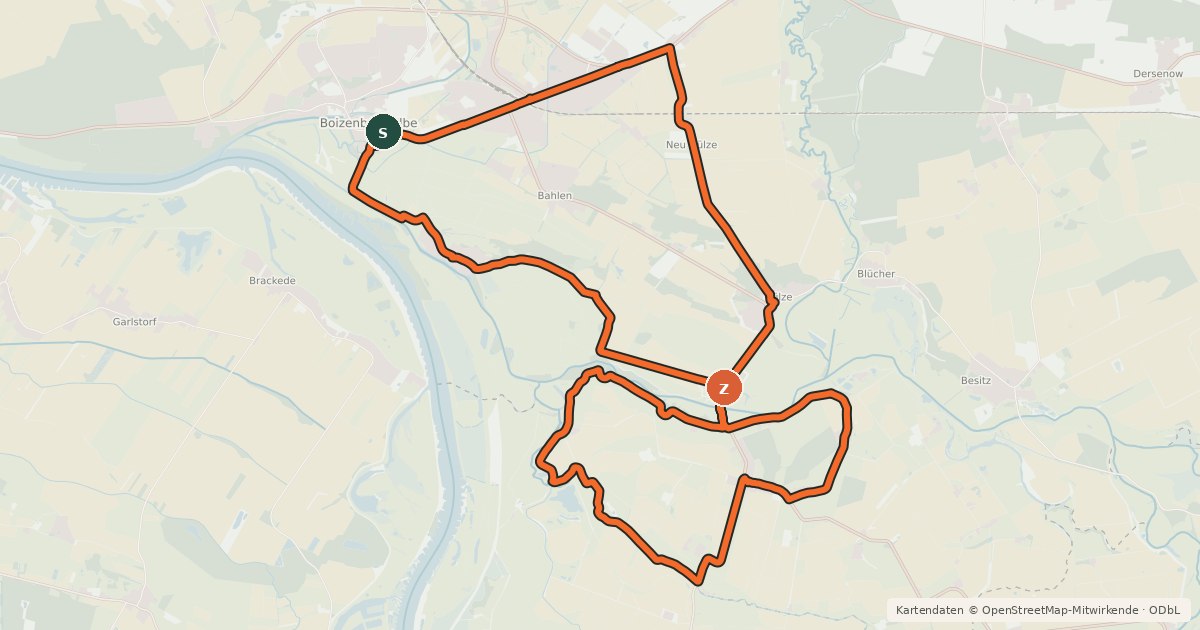 Kartenübersicht der Radroute Tour 18